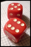 Dice : Dice - 6D - Large 1.5 Inch Pipped Red with White Pips  - SK Collection Buy Nov 2010